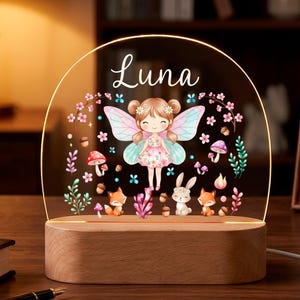 Personalized Fairy Night Light, Custom Name Lamp for Girls, Fairy Nursery Decor, Kids Room Nightlight, Baby Shower Gift image 6
