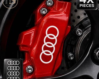 Juego de pegatinas de vinilo para pinzas de freno Audi Rings – 4 piezas, 10 cm (4 pulgadas)