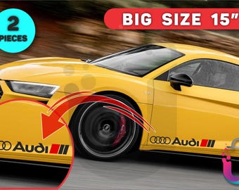 Audi Vinyl Decal 15" - Car Emblem Sticker for car, Windows & More