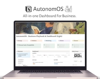 Notion Business Dashboard Template - AutonomOS | Small Business Planner, CRM, Finance Tracker, Goals & OKR System | Digital Download