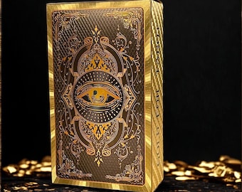 Cartes de prophéties en espagnol et en anglais pour débutants avec jeu de tarots en feuille d'or avec guide en 2 langues
