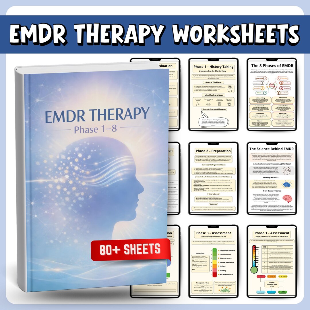 EMDR Therapy Worksheets Bundle | 80+ Printable EMDR Forms & SOAP Notes ...