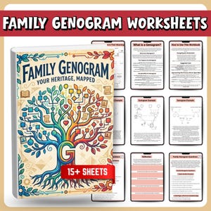 Grief Workbook & Coping Skills Bundle PDF | Genogram Worksheets | Bereavement Loss Journal | Therapy Tools for Teens and Adult-Mental Health