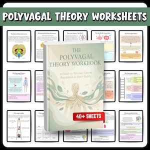 Polyvagal Theory Workbook, 40 Sheets, Nervous System Reset, Mind Body Connection, Sympathetic Nervous System, Nervous System Balance