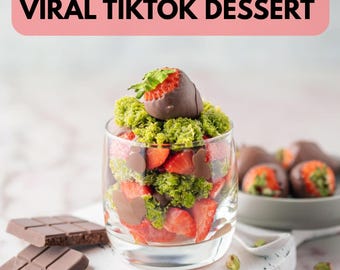 Viral Dubai Erdbeerbecher Rezept | Pistazie Kataifi Schokolade Dessert (PDF Download)