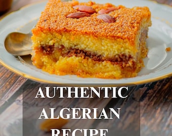 Recept på autentiskt algeriskt Kalb El Louz | Semolina-mandelkaka (digital nedladdning)