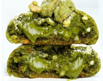 Ricetta dei biscotti al matcha con cuore fondente / Biscotti spessi e morbidi come quelli di pasticceria (Download digitale)
