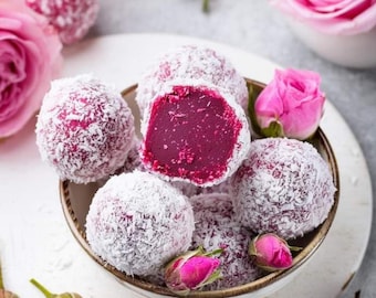 healthy Rose Chocolate Truffles | Gourmet Handmade Dessert, organic Confections