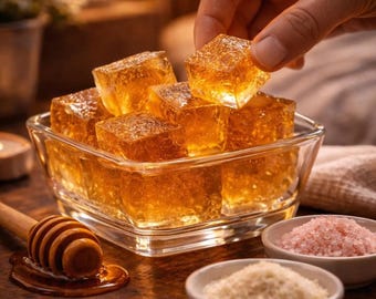 Przepis na kostki żelatynowe z miodem i sokiem bariatrycznym | Zdrowy deser, przekąska o niskiej zawartości węglowodanów (pobierz plik PDF)