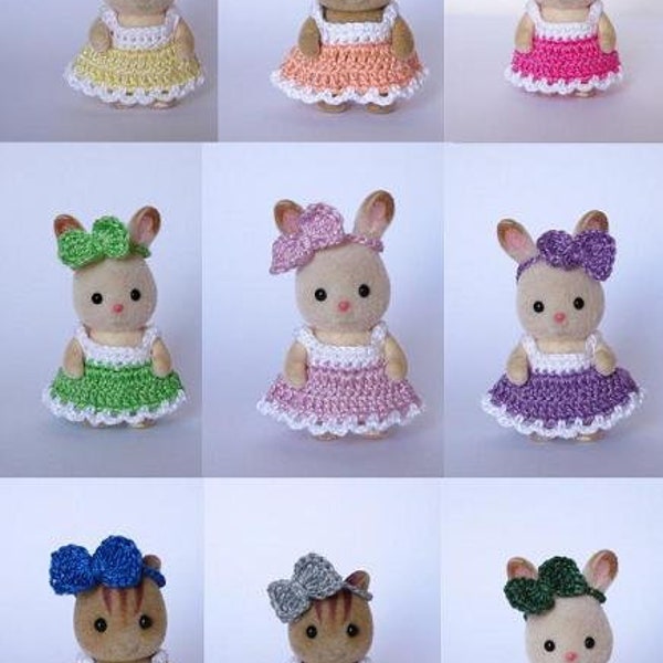 Sylvanian Families/ Calico Critters Crochet   Clothes for BABY  size 1.8"   Made to ORDER
