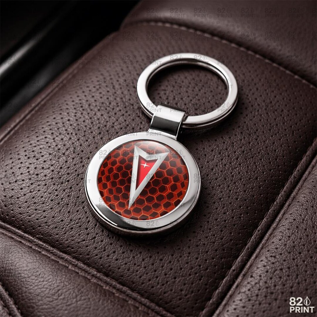 Pontiac Round Metal Car Keychain – Automotive Logo Style Key Ring ...
