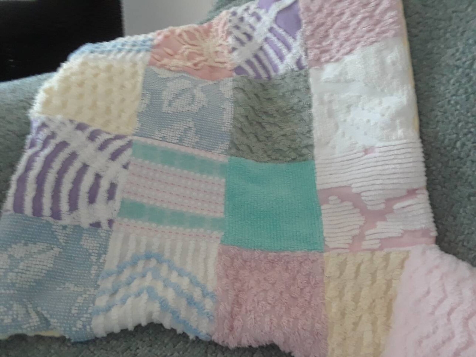 Baby Carrier Quilt Blankie Doll Blanket Chenille With Pillow Etsy