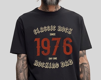 Classic Rock Since 1976 Shirt, Rocking Dad Gift, Custom Year Father's Day Shirt, Vintage Rock Dad Tee, Birthday Gift for Dad