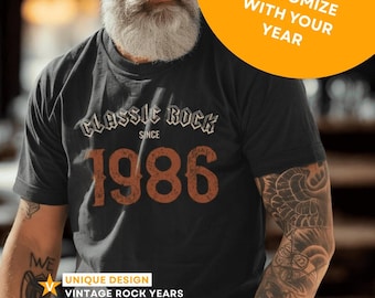 Classic Rock Custom Year Shirt, Personalized Rock T Shirt, Any Year Birthday Gift for Music Lovers, Retro Rock Tee