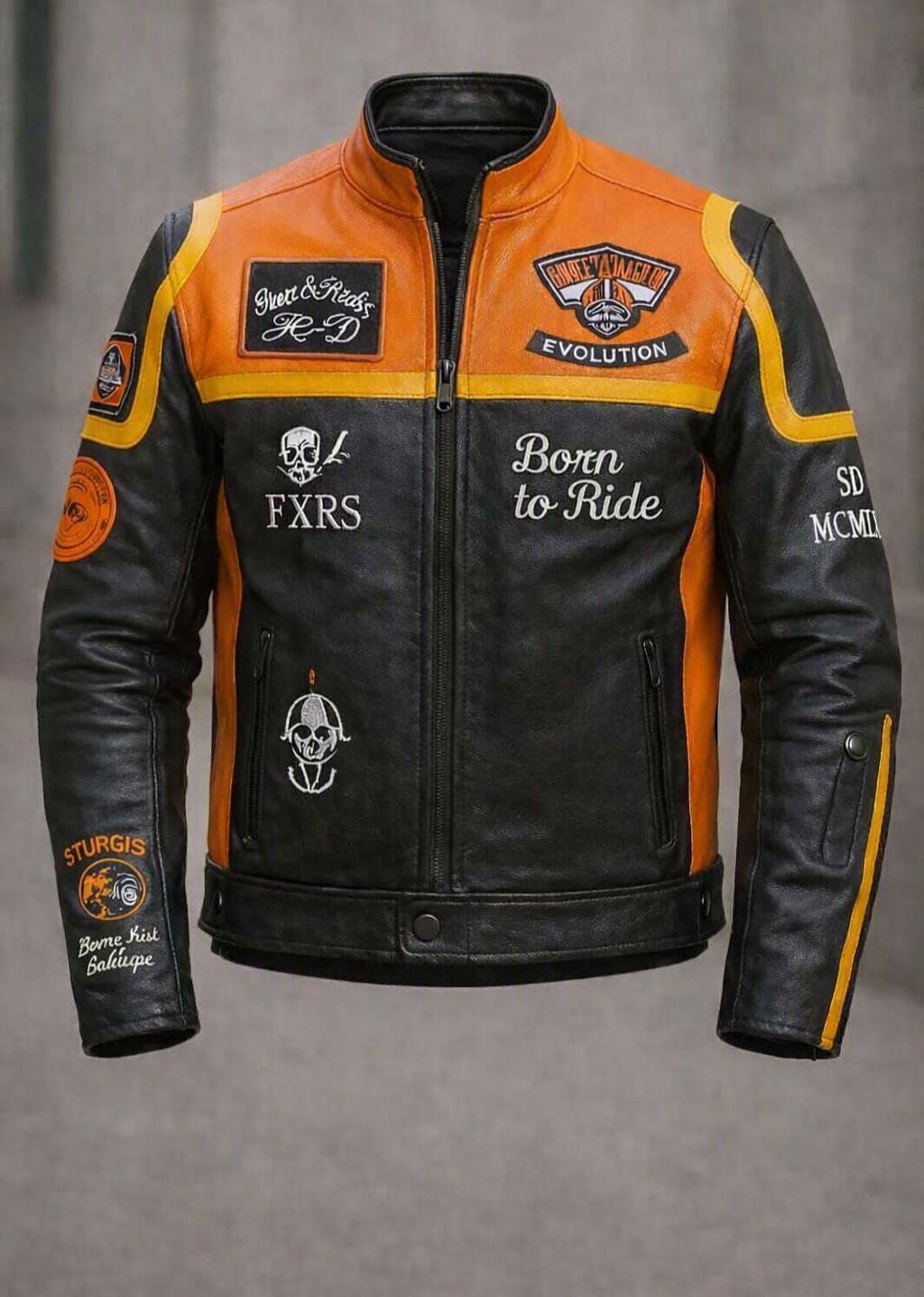 Black and Orange Harley Davidson Jacket - Etsy