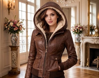 The Heritage Shearling-Lined Hooded Leather Bomber