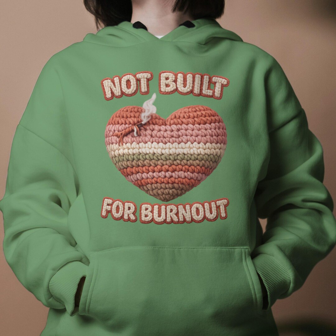 Faux Crochet PNG Not Built for Burnout Quote Design, Textured Crochet ...