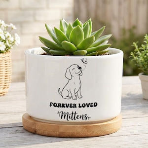 Maceta personalizada en memoria de tu perro, regalo de condolencia por la pérdida de tu mascota para amantes de los gatos, maceta conmemorativa "Siempre amado", decoración conmemorativa para mascotas.