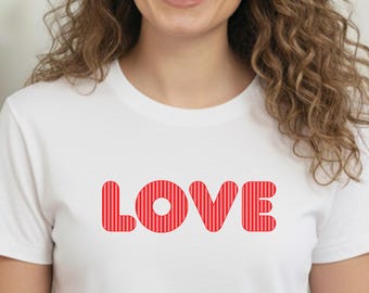 Retro Love Graphic Tee Shirt, Love Shirt, Romantic Shirt, Long Distance Gift, Vintage Love Shirt,  Boyfriend and Girlfriend Gift