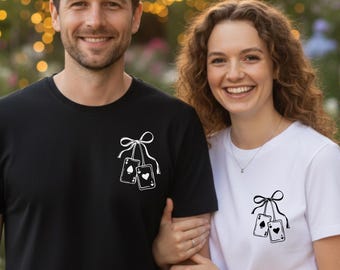 Custom King and Queen Matching Couple Shirts, Playing Card Couple Tee, Minimalist Couple Gift, Anniversary Shirt, Matching Relationship Tee