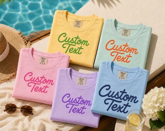Custom Girls Trip Shirt, Pool Party Gift, Personalized Summer Lifestyle Tee, Bachelorette Squad Apparel, Faux Yarn Embroidery Yacht Clothes