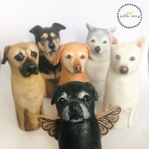 Custom Pet Portraits Custom Dog Figurine Pet Memorial Pet Loss Gift Dog Portrait Pet Figurine Dog Cake Topper Dog Lover gift image 1