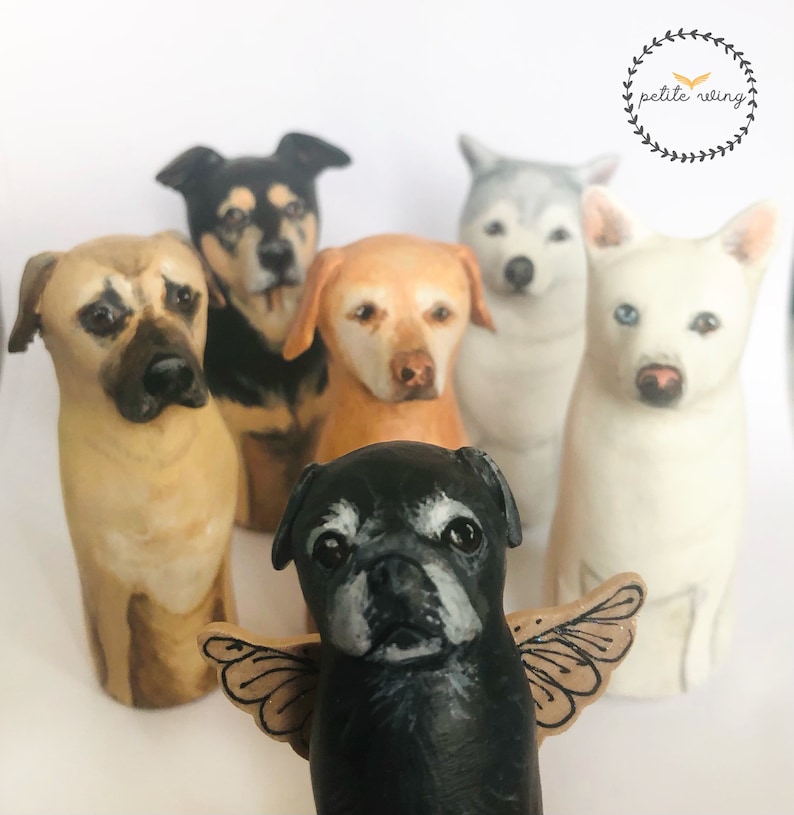 Custom Pet Portraits Custom Dog Figurine Pet Memorial Pet Loss Gift Dog Portrait Pet Figurine Dog Cake Topper Dog Lover gift image 1