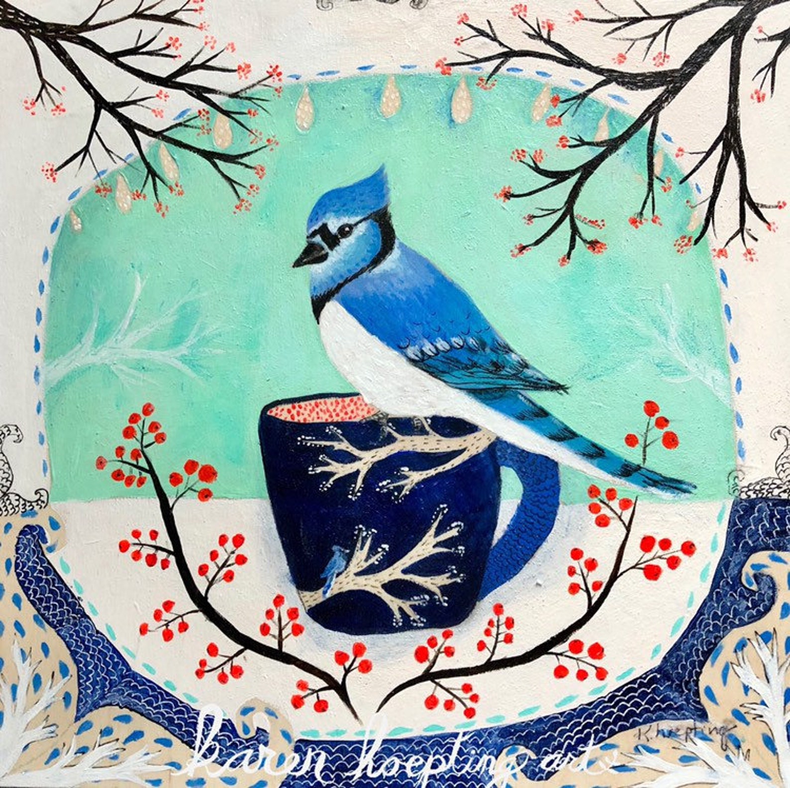 Blue Jay Blue Jay Wall Art 10x10 Giclee Blue Jay Print Etsy España
