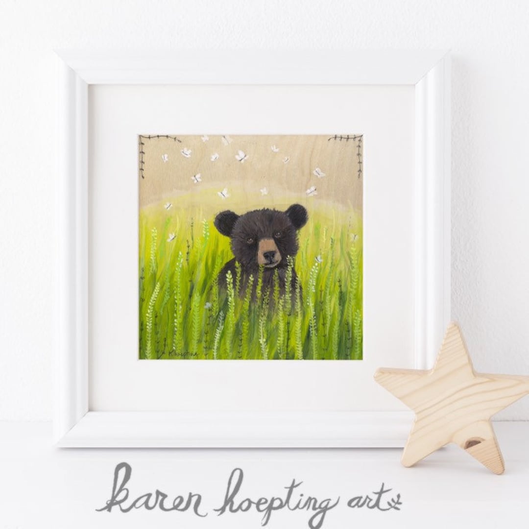 Baby Bear Wall Art 7x7 Giclee Art Print Bear Nursery Decor Etsy