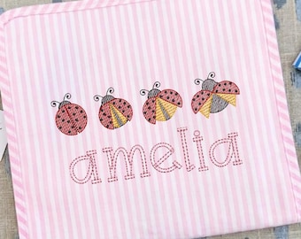 Diseño de bordado Trío de mariquitas, patrón de escarabajos de verano, relleno de boceto, la fuente NO está incluida Pes Dst Jef Vp3