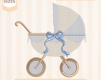 Broderidesign för barnvagn, lätt fyllning, snabbstygn, maskinbroderidesign, 4x4 5x7 broderi, direktnedladdning