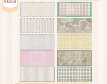 Broderipaket med namnskyltskiss, lätt fyllning, snabbstygn, maskinbroderidesign, 4x4 5x7 broderi, direktnedladdning