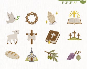 Christian Embroidery Design Bundle, Bible Faith Machine Embroidery Files, Religious Embroidery Pattern, Instant Download