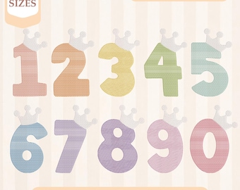 Paquete de bordado de bocetos de números de cumpleaños, relleno ligero, puntada rápida, diseño de bordado a máquina, bordado de 4x4 y 5x7, descarga instantánea.