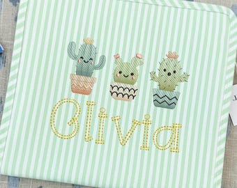 Cactus Trio Embroidery Design, Desert Plant Machine Embroidery Pattern, Sketch Fill Digital Download, Pes Dst Jef Vp3