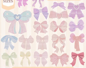 Broderipaket med Coquette-båge, lätt fyllning, snabbstygn, maskinbroderidesign, 4x4 5x7 broderi, direktnedladdning