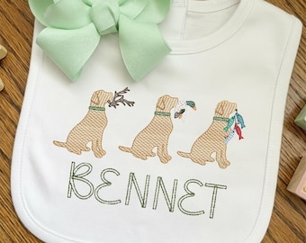Diseño de bordado de perros Labrador de caza, bordado a máquina de cachorro de Labrador y pato ánade real, boceto, Pes Dst Jef Vp3