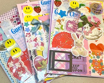 junk journal ephemera pack | scrapbook kit | y2k collage supplies | stickers, papers & vintage bits