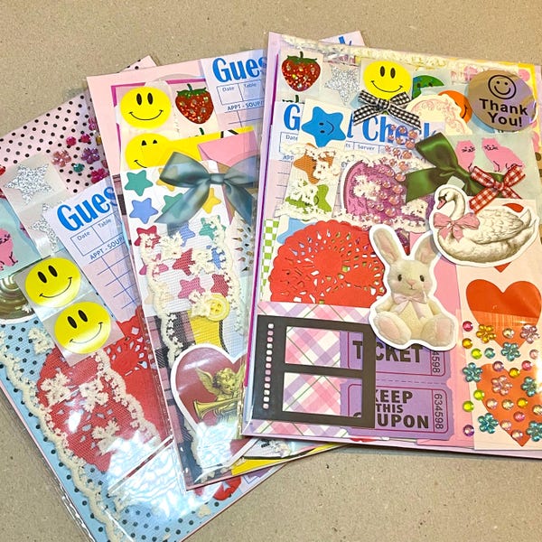 junk journal ephemera pack | scrapbook kit | y2k collage supplies | stickers, papers & vintage bits