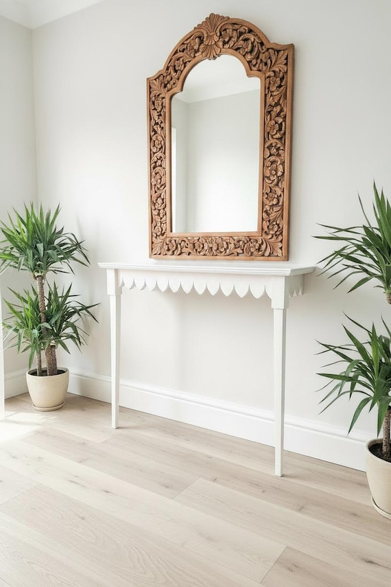 Scalloped radiator cover console tables - Bespoke sizes - Supplied unpainted but painting service available.