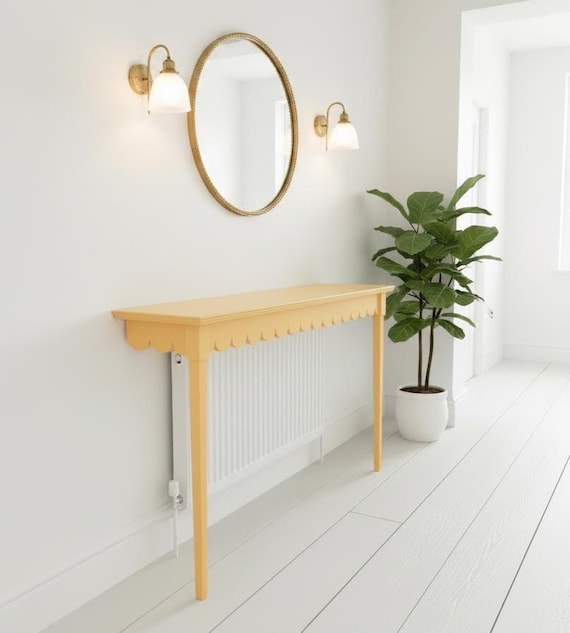Scalloped radiator cover console tables - Bespoke sizes - Supplied unpainted but painting service available.