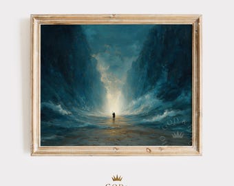 Moses Abschied das Rote Meer druckbare Kunst | Moses Gemälde Schriftliche Wandkunst | Digitaler Download | 24