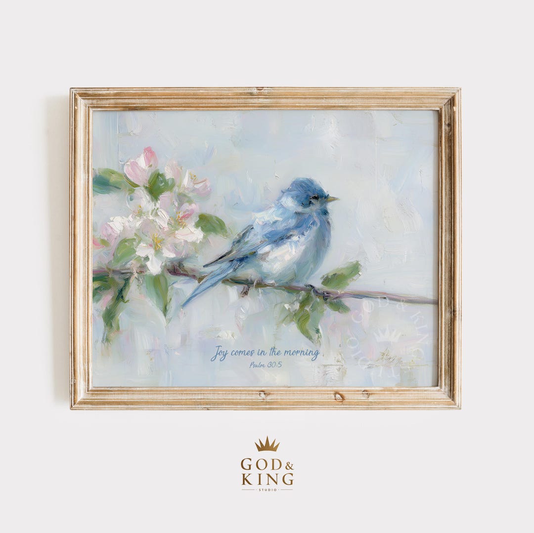 Bluebird With Scripture Joy Comes in the Morning Psalm 30 Scriptural Wall Art | Bluebird ...