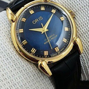 Vintage Oris Men’s Watch | Swiss Made | Hand-Winding | Blue Dial | Teardrop Lugs | 17 Jewels | 210-05 image 4