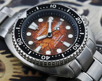 Custom Seiko Prospex Diver Style Mod Automatic Men's Watch - Brown Dial - Japan 4R36 Movement