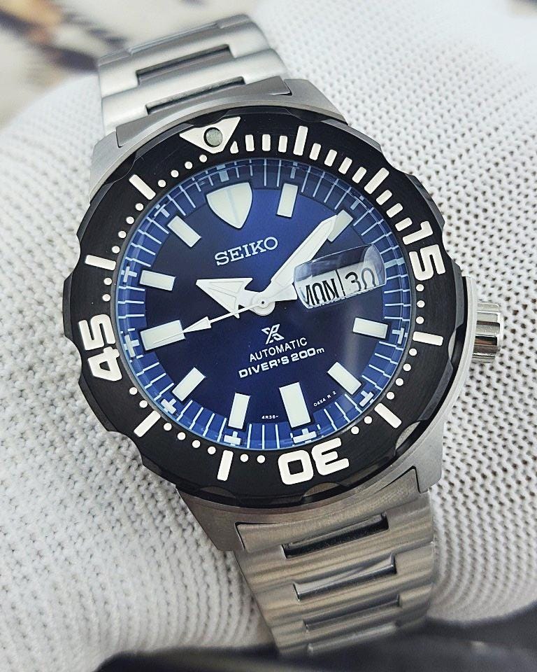 Vintage Seiko Prospex Monster Diver Automatic Men's Watch - Blue