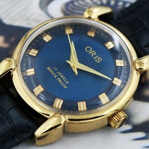 Vintage Oris Men’s Watch | Swiss Made | Hand-Winding | Blue Dial | Teardrop Lugs | 17 Jewels | 210-05 image 2
