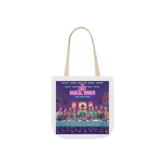 Radical Dinner Tote Bag | Illustrated Last Supper Parody Canvas Tote