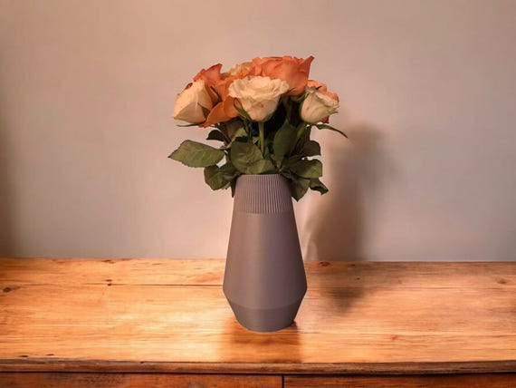 Ribbed Egyptian Vase | Minimalist Sculptural Home Accent