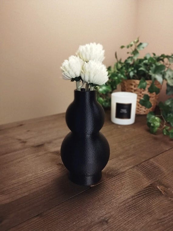 Curved Ribbed Vase | Egyptian Inspired | Minimalist Sculptural Vase | Modern Home Decor